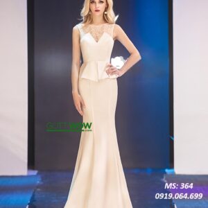 Đầm dạ hội trắng đẹp sang (sẵn eo 60 -68cm)- MS: 364