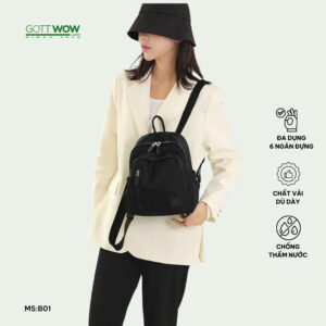 Balo nữ mini Gott Wow chất vải dù dày, nhỏ gọn tiện lợi- size:H28 x W22 x D10cm-B01