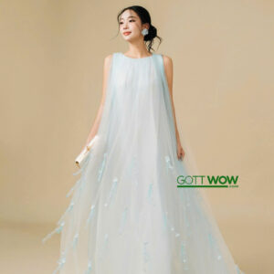 Đầm dạ hội đẹp sang bồng bềnh ( Sẵn eo 60-83cm)- MS:1022 - Xanh dương