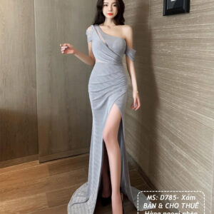 Đầm dạ hội ôm đẹp quyến rũ (sẵn eo 60-75cm) - MS: 785 Xám xanh
