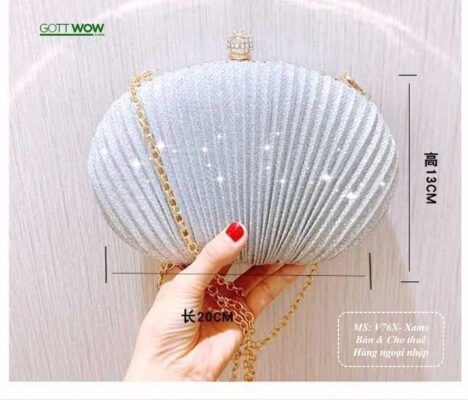 Ví dự tiệc đẹp sang trẻ trung - MS: V76X- Xám