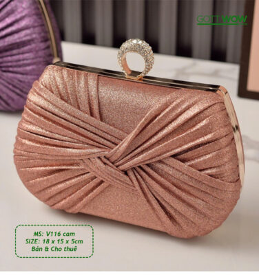 Ví dự tiệc đẹp sang trẻ trung, có dây đeo ngắn & dài- MS: V116 Cam