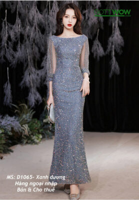 Đầm dạ hội đẹp sang lịch sự (eo 79-82cm) - MS: 1065 Xanh dương