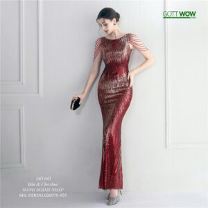 Đầm bà sui đẹp sang ấn tượng (sẵn eo 74-85cm) - MS: D925 Xanh đen và đỏ